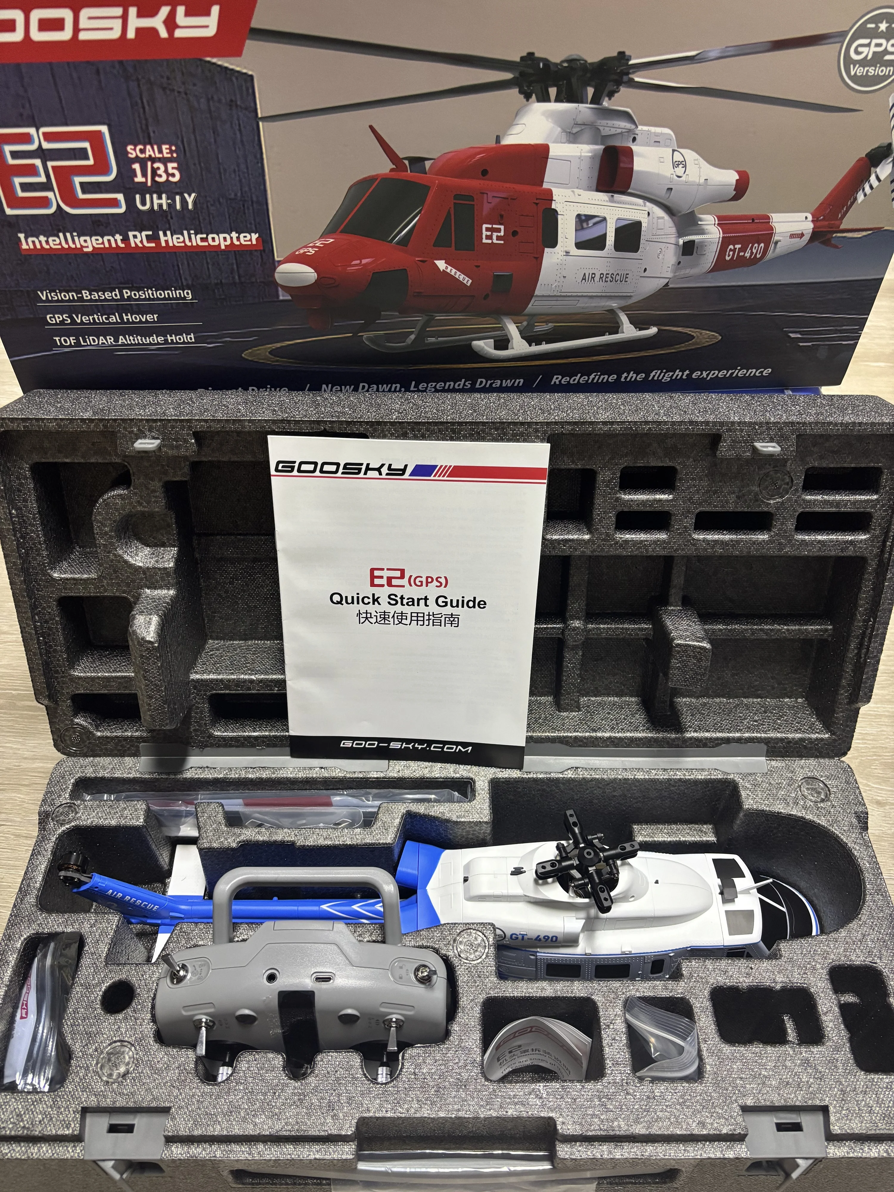 Фото НОВЫЙ Goosky E2 Gps 1/35 Радиоуправляемый вертолет с двойным бесщеточным двигателем Tof Система управления полетом Bnf/Rtf Вертолет с дистанционным управлением Игрушка в подарок №4