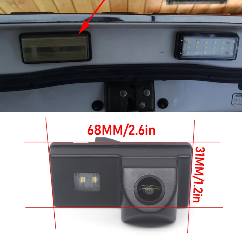 Фото Камера заднего вида CCD HD «рыбий глаз» для Toyota Land Cruiser Prado 120 2002 2003 2004 2005 2006 2007 2008 2009, автомобильный резервный монитор №2