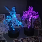 Ночной светильник Genshin Impact, фигурка Keqing для игровой комнаты, подарок для детей на день рождения, аниме, светодиодная лампа для домашней игры, неоновая вывеска для спальни