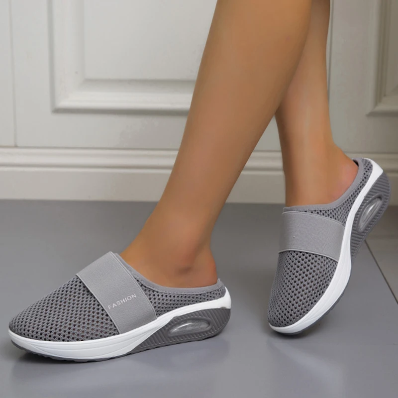 

Women Wedge Slippers Premium Mesh Slippers Vintage Anti-slip Casual Female Platform Retro Shoes Plus Size Sandals Dropshiping