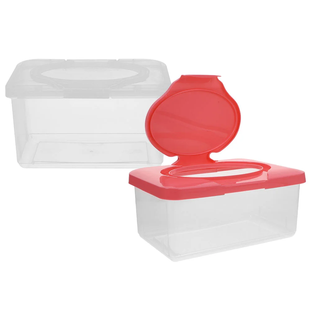 

2 Pcs Wipe Dispenser Baby Wipes Nursery Holder Wet Weighted Disposable Container