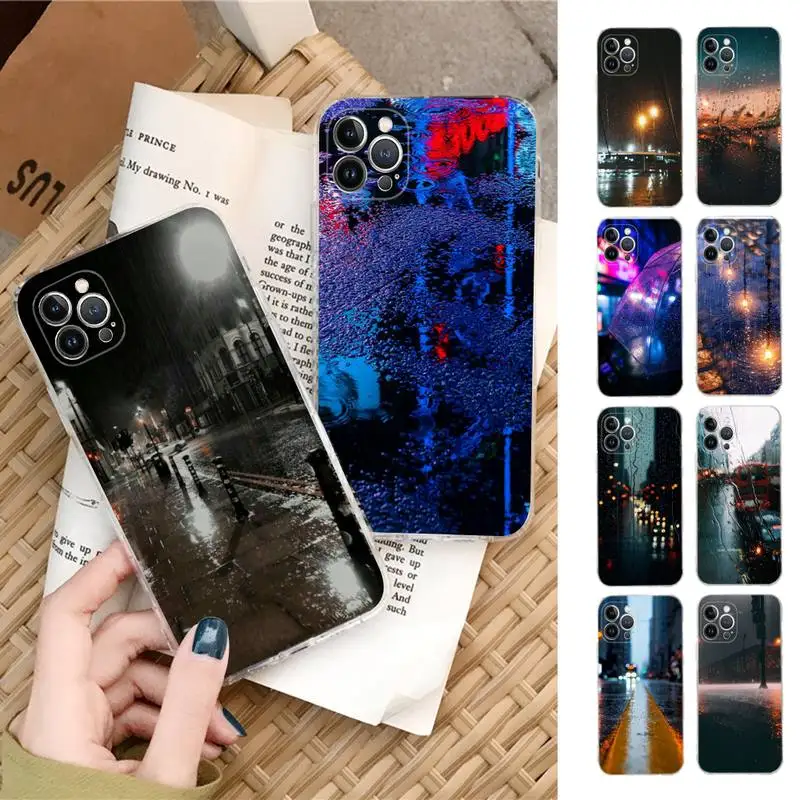 

Rainy day Phone Case Silicone Soft for iphone 14 13 12 11 Pro Mini XS MAX 8 7 6 Plus X XS XR Cover