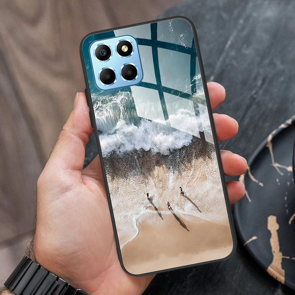 Чехол для Huawei Honor X6 искусственный чехол из закаленного стекла силиконовый