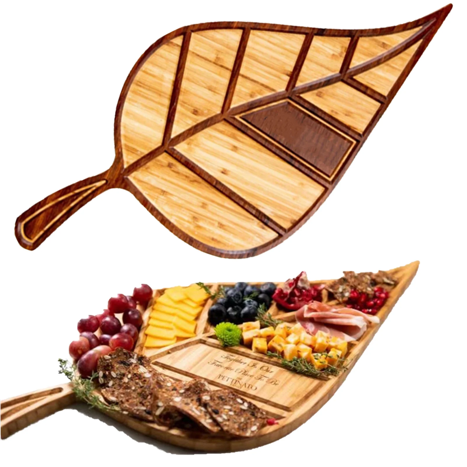 

Wooden Leaf Tray Creative Leaf Shaped Platter Leaf Shaped Jewelry Dish Holder Tray Organizer Decorative Wood Dish For Wedding