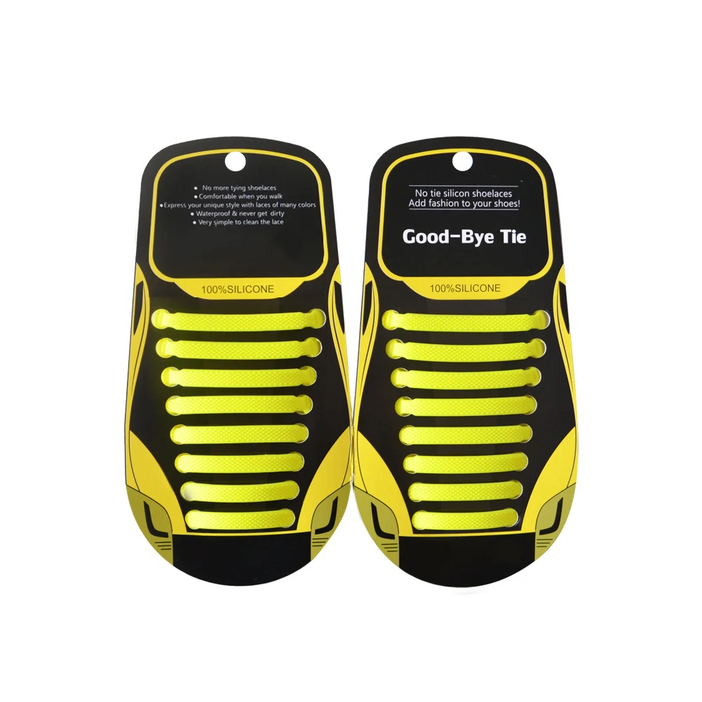 Silicone Elastic Shoelaces Special No Tie Shoelace Lacing Kids Adult Sneakers Quick Shoe Lace Creative Lazy Rubber Lace 16ps/Lot