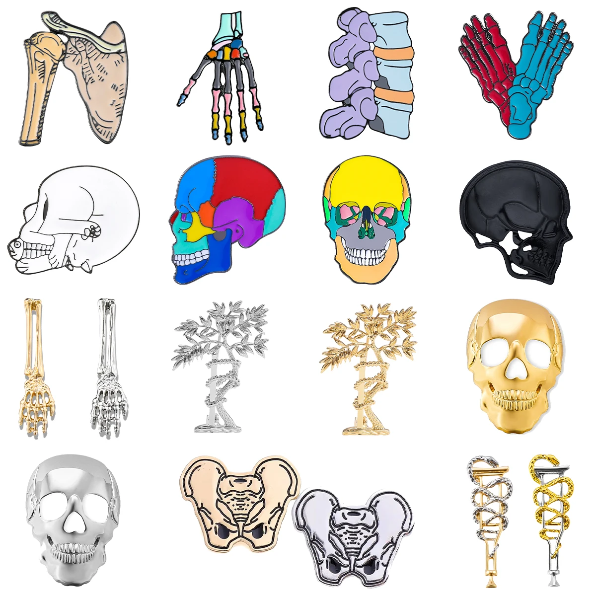 Catuni милые ортопедические кости эмалированные булавки брошь красочный