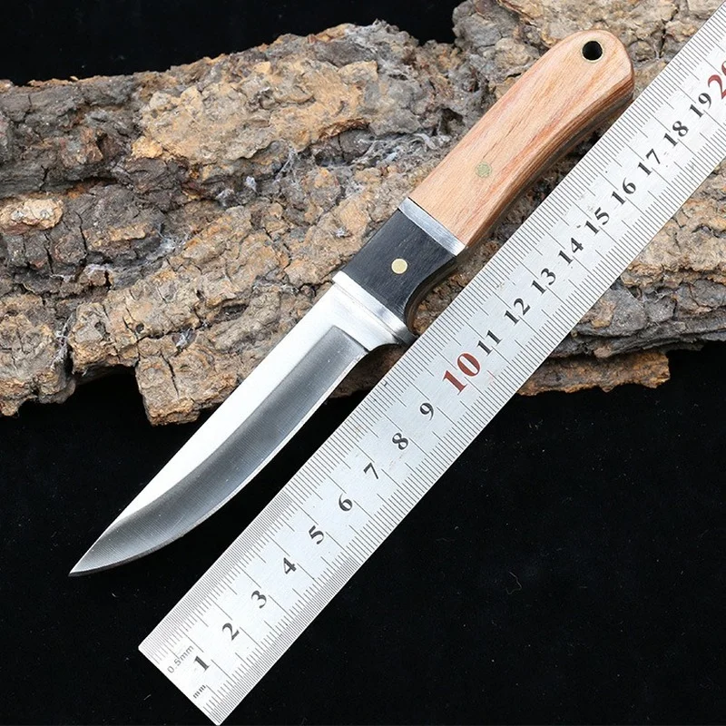 

Camping Adventure Survival Portable Knife Outdoor High Hardness Small Straight Knife Household Fruit Knife Kitchen Accessories