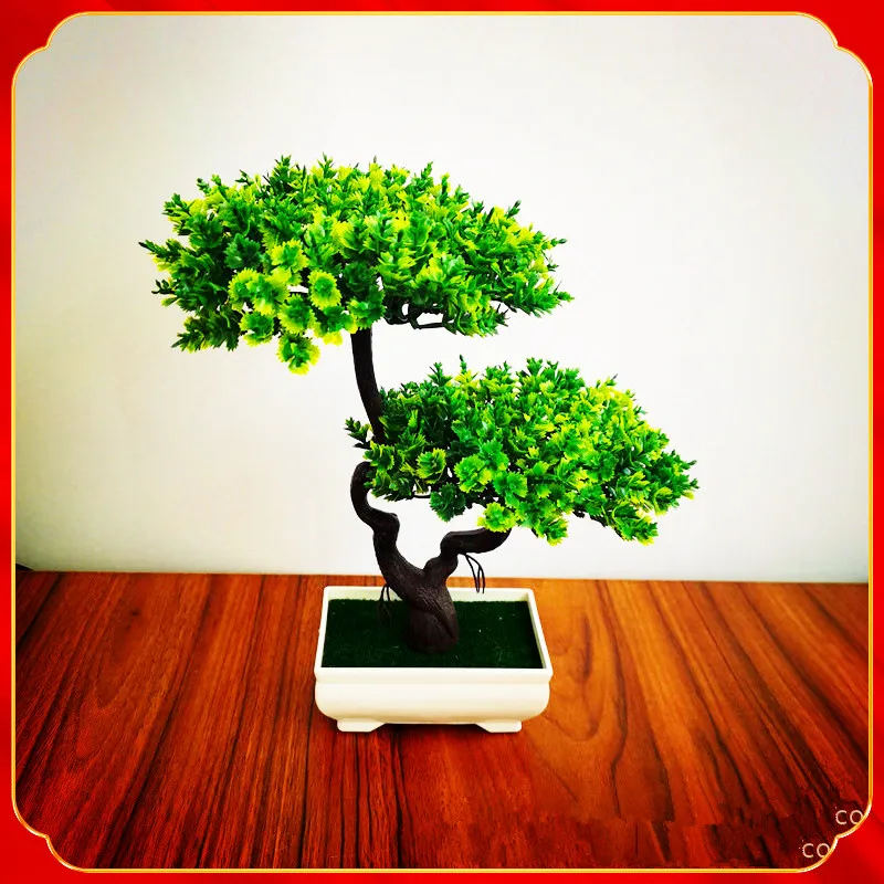 

Home Decor Artificial Plant Potted Modern Style Simulation Cypress Welcome Pine Living Room Kitchen Hotel Garden Decoration