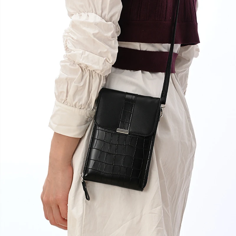 Embossed PU Leather Shouder Bags for Women High Quality Messenger Bag Fashion Ladies Phone Wallet Purse Brand Clutch Handbag