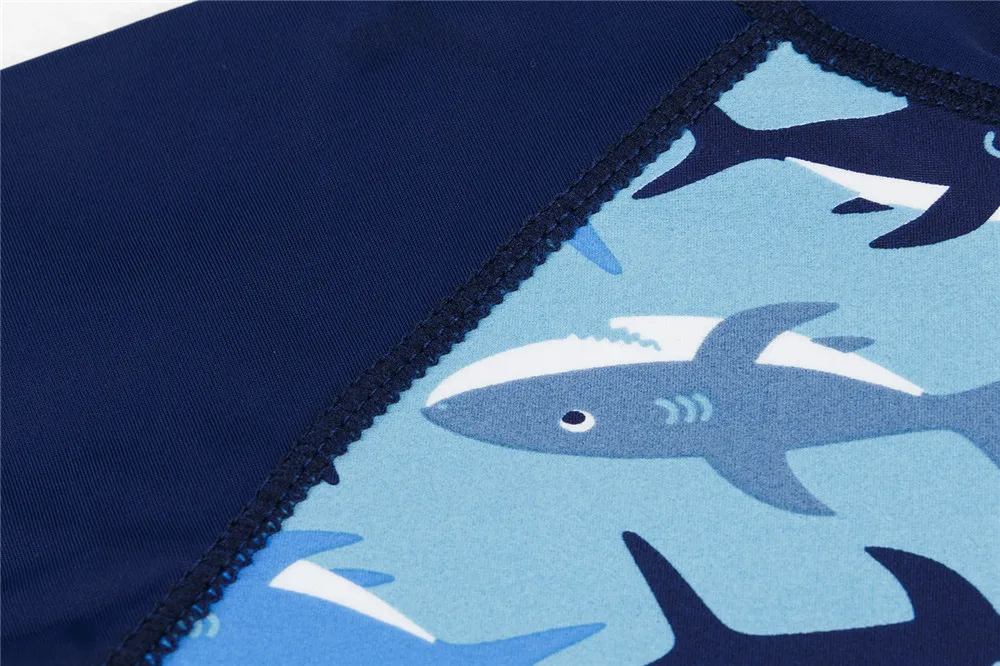 Wishere Baby Boys Swimsuit with Cartoon Shark Pattern Kids Swimwear One Piece Swimming Suit Toddler Bathing Suit for Children