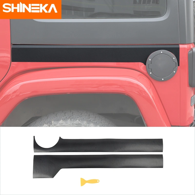 

Наклейка SHINEKA из углеродного волокна для Jeep Wrangler JK JKU 2007-2017, 4 двери, кузова автомобиля, декоративная наклейка, автомобильные внешние аксессуа...