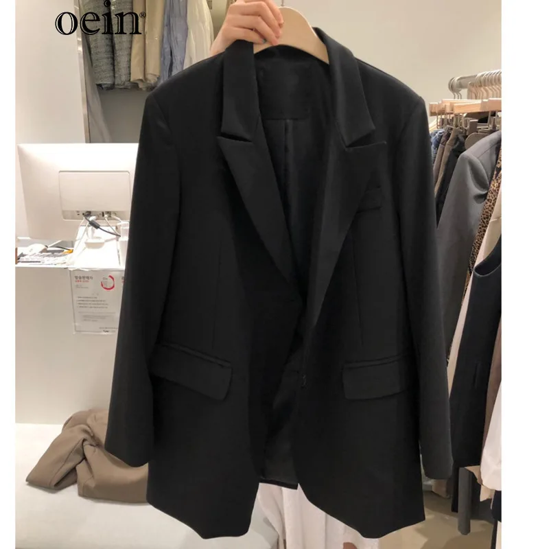 [Яоин] 2024 корейский Тондэмун осенний новый однотонный свободный костюм с