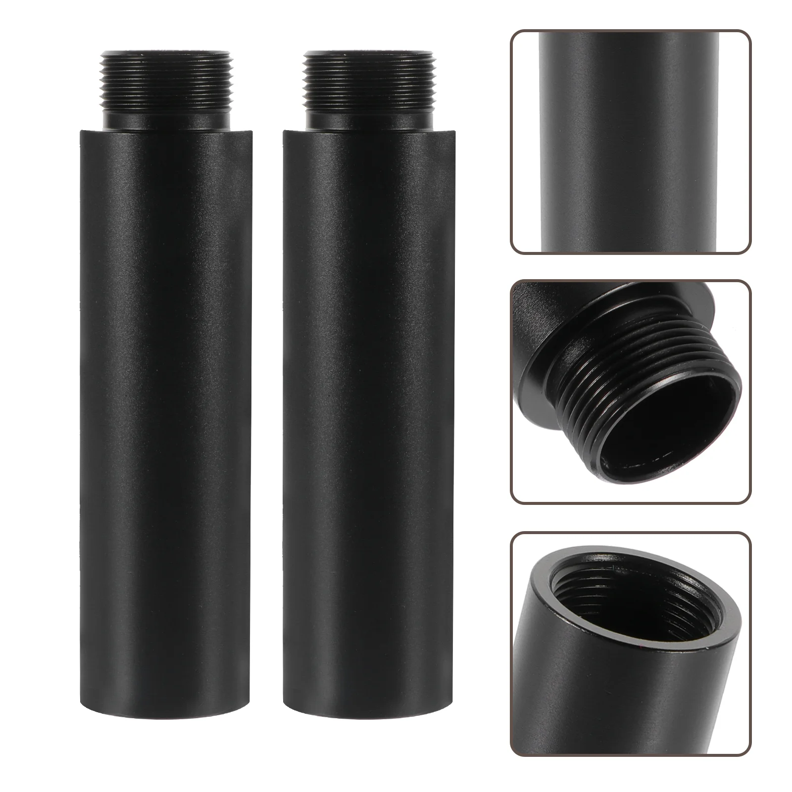 

2 Pcs Microphone Extension Tube Arm Support Rod Bracket Thread Stand Set Pipe Aluminum Alloy Hose Holder