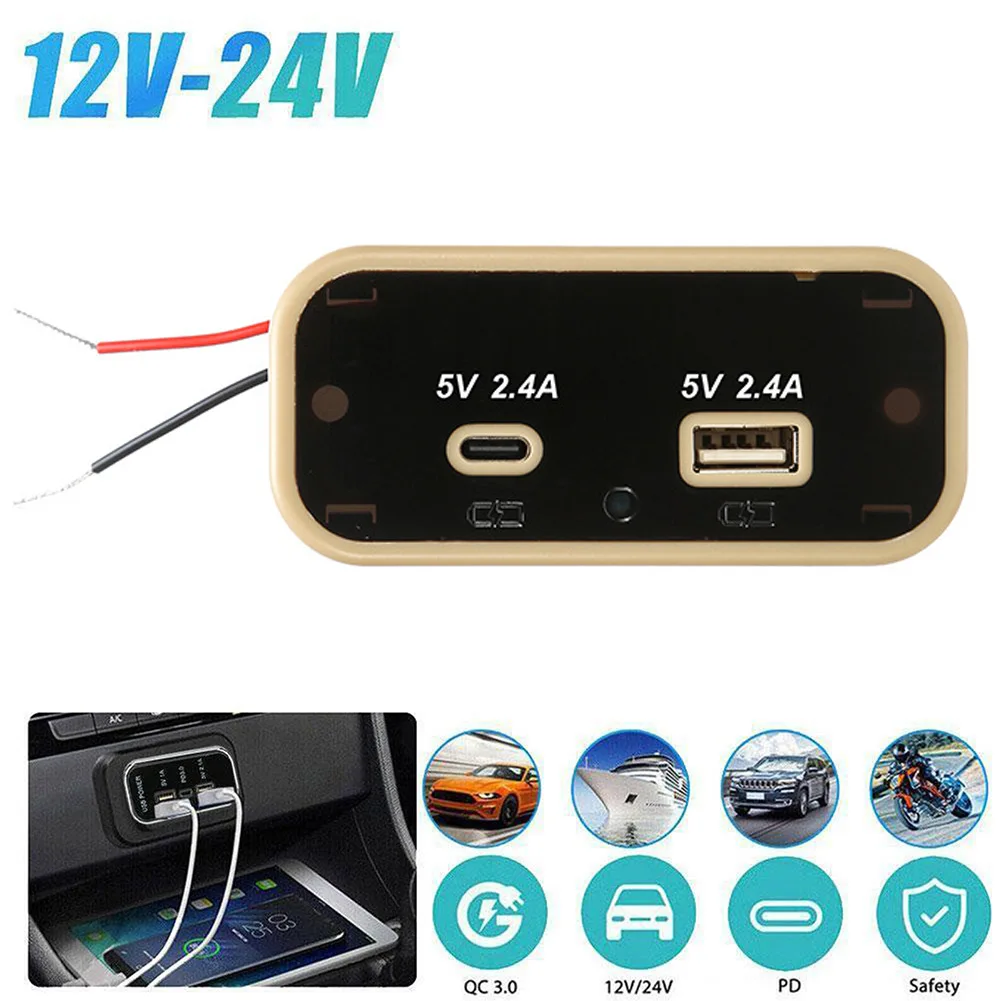

Автомобильное зарядное устройство с двумя USB-портами, 12/24 в, 4,8 А