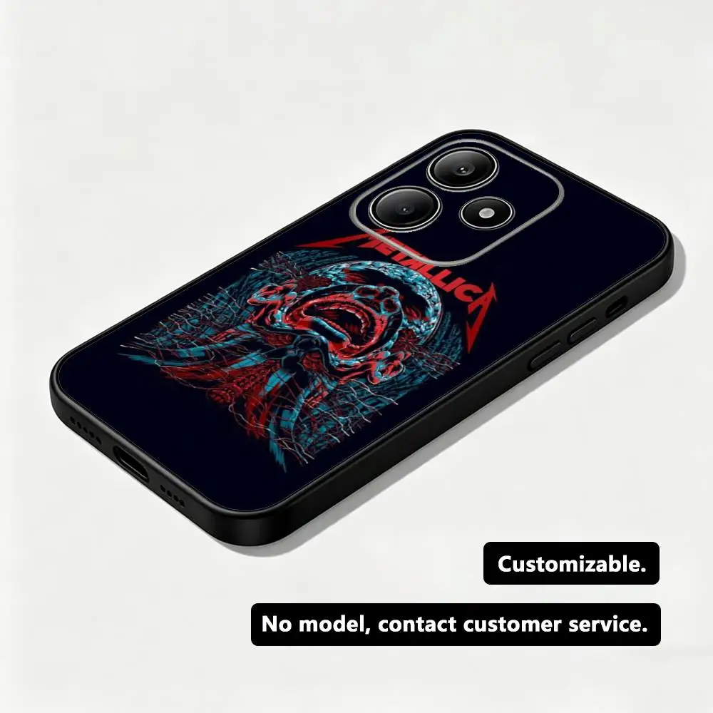 Фото Чехол для телефона Cool Band M-METALLICAS для Xiaomi Redmi 14C 13C 12C Note 15 14 13 12 11 Pro Plus S, мягкий черный чехол для телефона №5