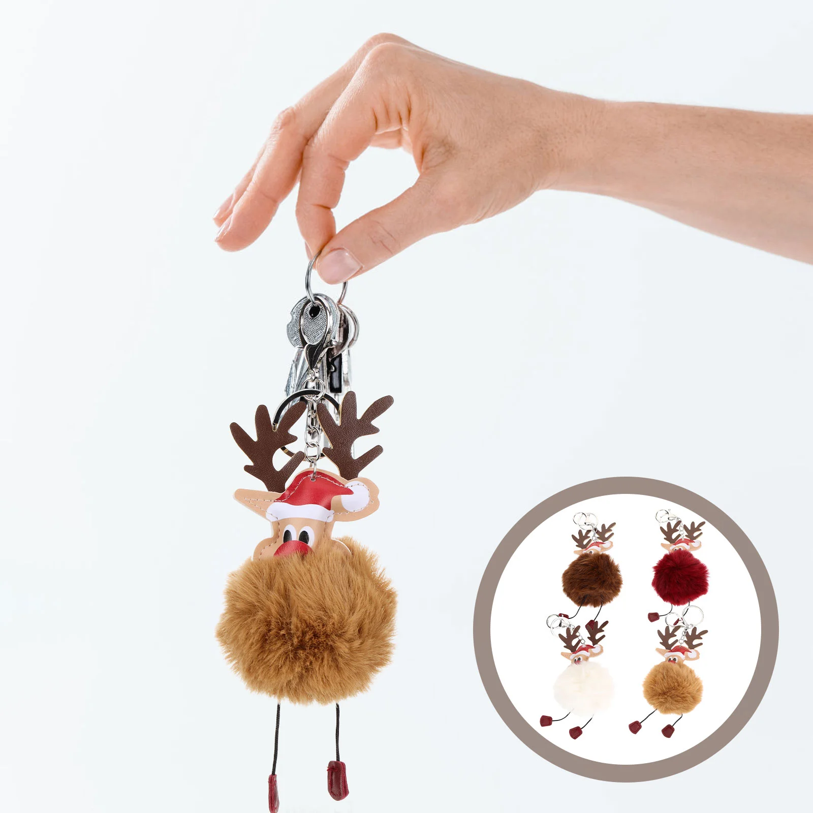 

Keychain Pom Charmspurse Christmas Aesthetic Key Car Elkbag Keyring Charm Reindeer Party Holidayhandbag Handbags Kids Fluffy