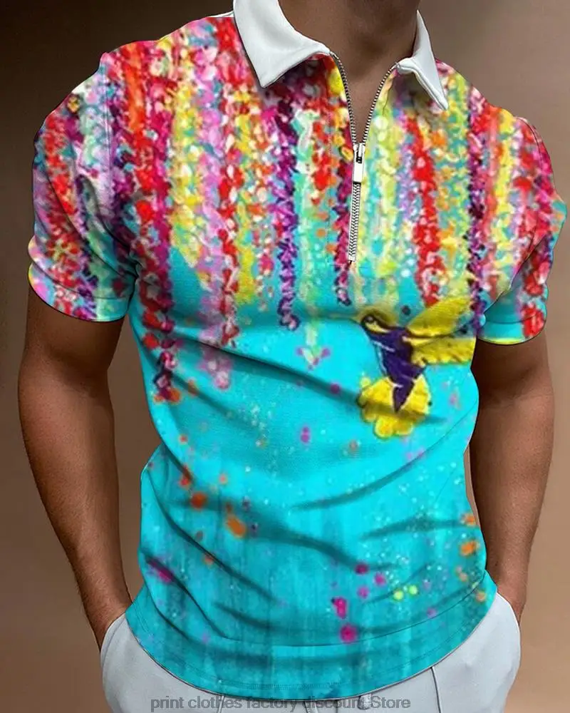 

2022 Sunmmer Polo Shirt With Zipper Checkered T-Shirt Black And White Stripe Stitching Brand Man Clothes Polo Shirts