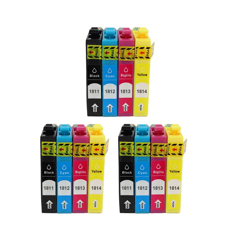 Совместимые чернильные картриджи T1811 T1812 T1813 T1814 для принтеров Epson XP215 XP312 XP315 XP412 XP415 XP-225 XP322 XP325 XP422 XP425 (art.: 3920dc2dd88f3) - 3920dc2dd88f3