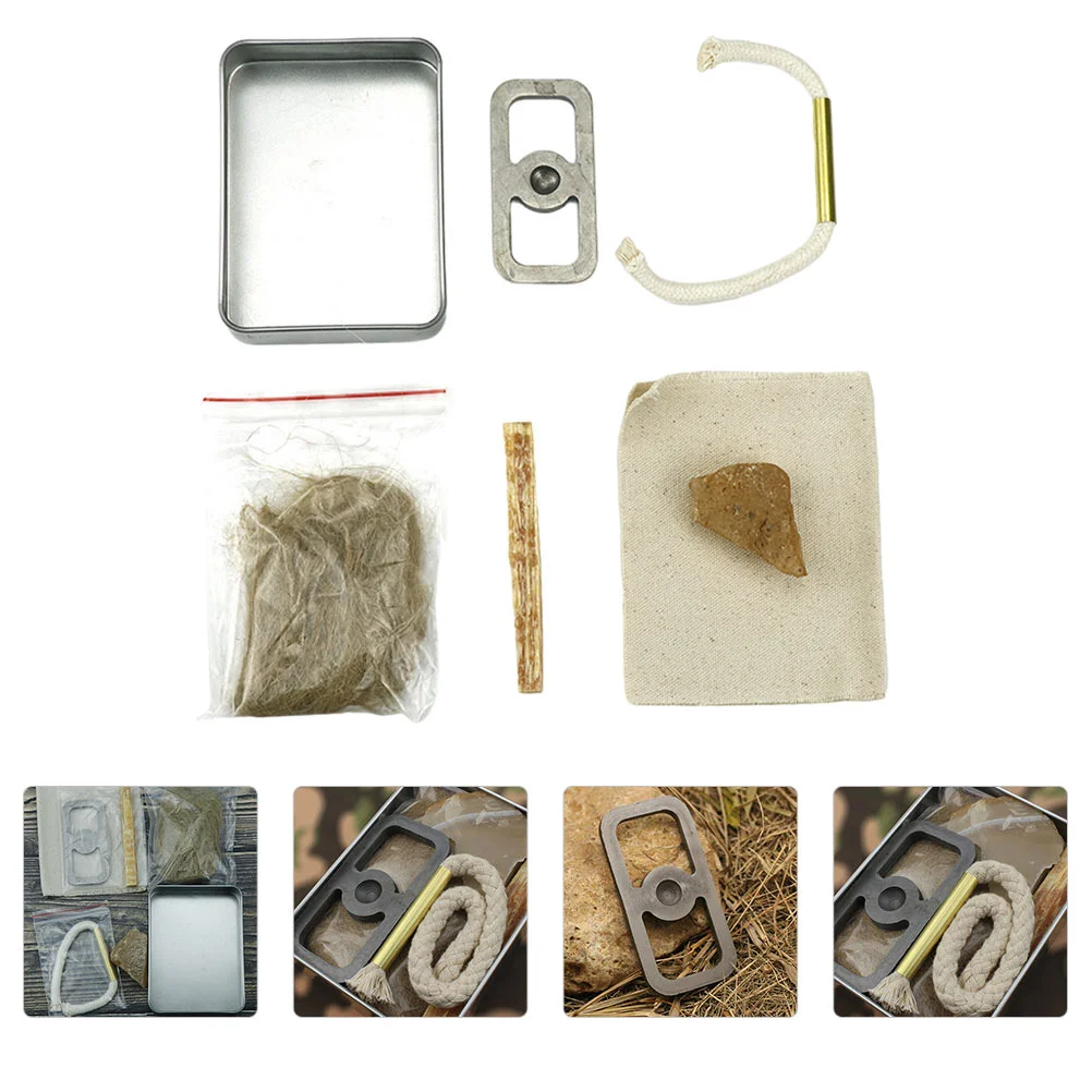 

1 Set of Camping Survival Equipment Wilderness Original Fire Starting Supplies