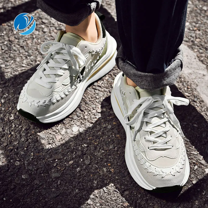 

Mo Dou 2022 New Sports Casual Shoes Wheat Ear Design Leather Lace Outdoor Casual Shoes Daily Comfort Breathable