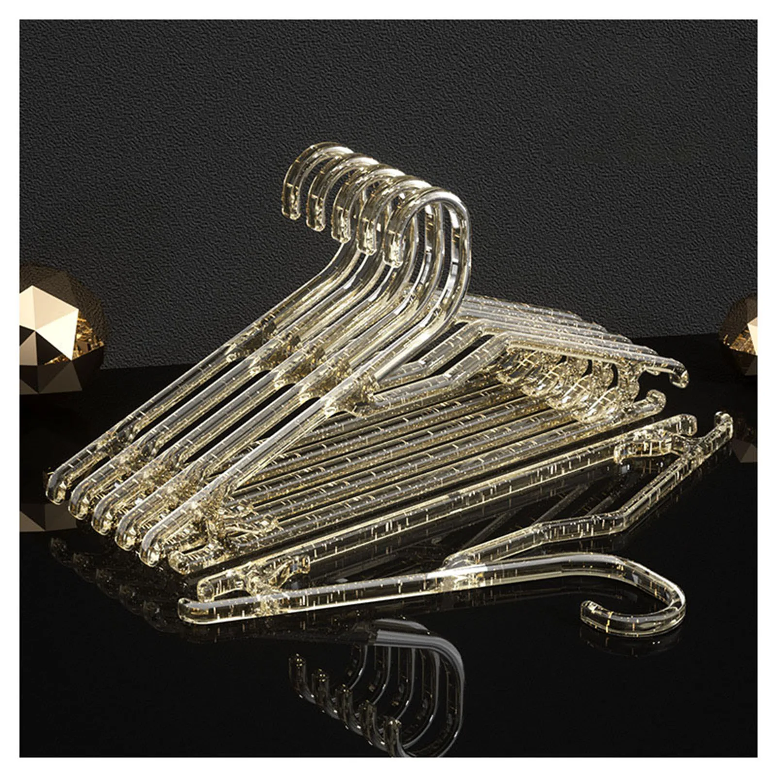 

10 шт., прозрачные нестандартные бесшовные блестящие вешалки для одежды