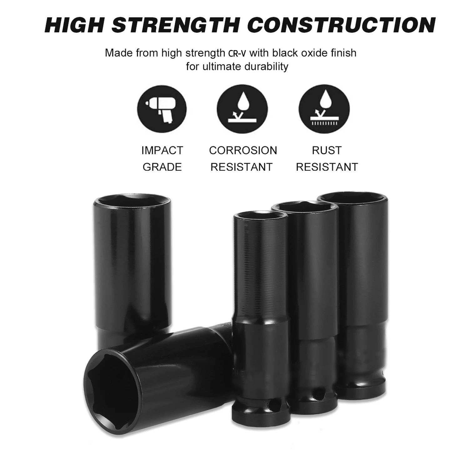 Набор Метрических Головок 1/2 Дюйма Шестигранный Ключ 10-22 Мм Ударные Головки