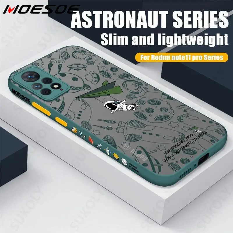 

Матовый Акриловый чехол для Redmi Note 11 Pro, мультяшный астронавт, чехол для Mi 11 Lite 5G 11T 10T Poco X3 NFC F3 Redmi Note 10 9, чехол