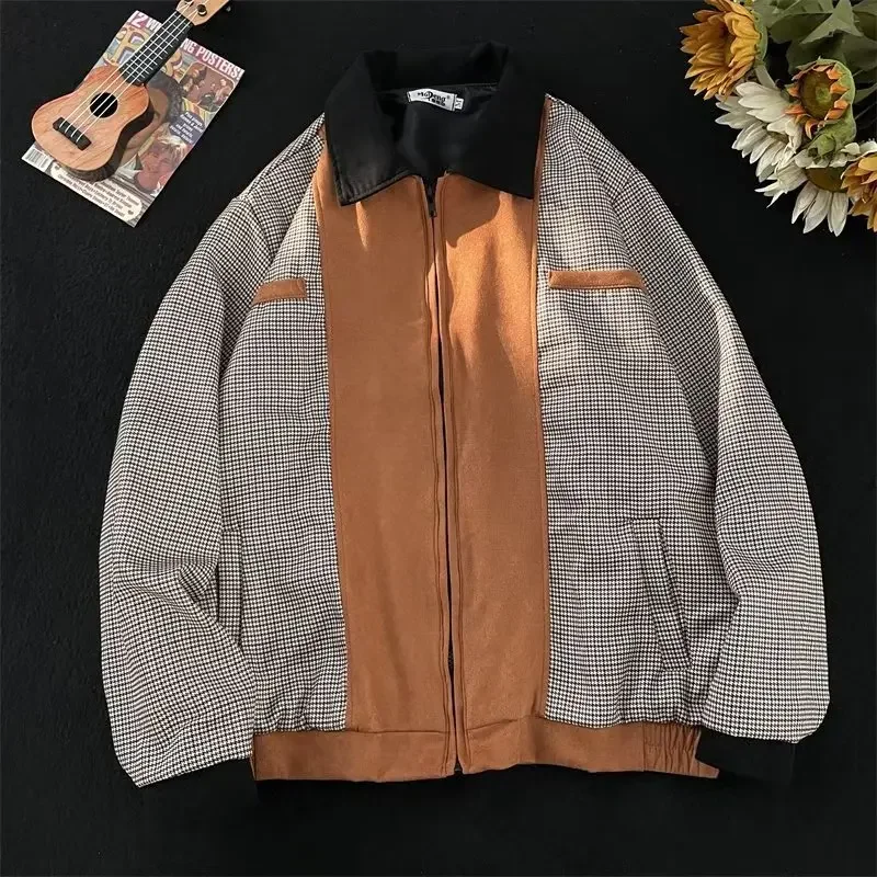 Куртка мужская из замши в американском стиле модная повседневная одежда