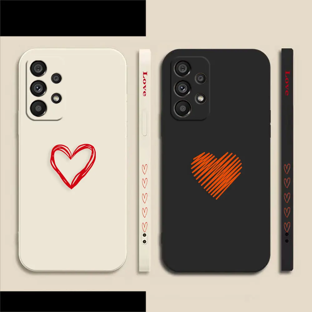 

Loving Heart Phone Case For Samsung A91 A73 A72 A71 A53 A52 A51 A42 A33 A32 A23 A22 A21S A13 A12 4G 5G Case Funda Shell Capa