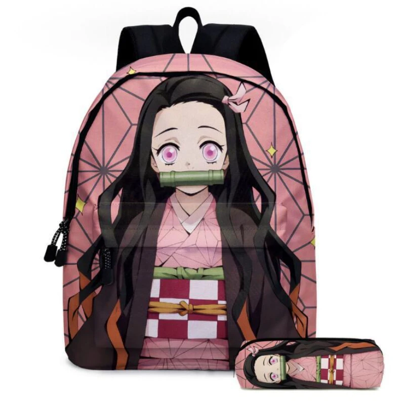 

2022 New Demon Slayer Kimetsu No Yaiba Cosplay Schoolgirl Schoolbag Anime Backpack Nezuko Tanjirou Canvas Bag Backpack Gifts