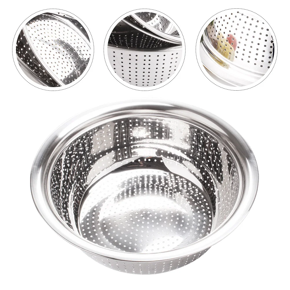 

Stainless Steel Rice Strainer Rice Washing Sifter Vegetable Washing Basket Metal Drain Basket