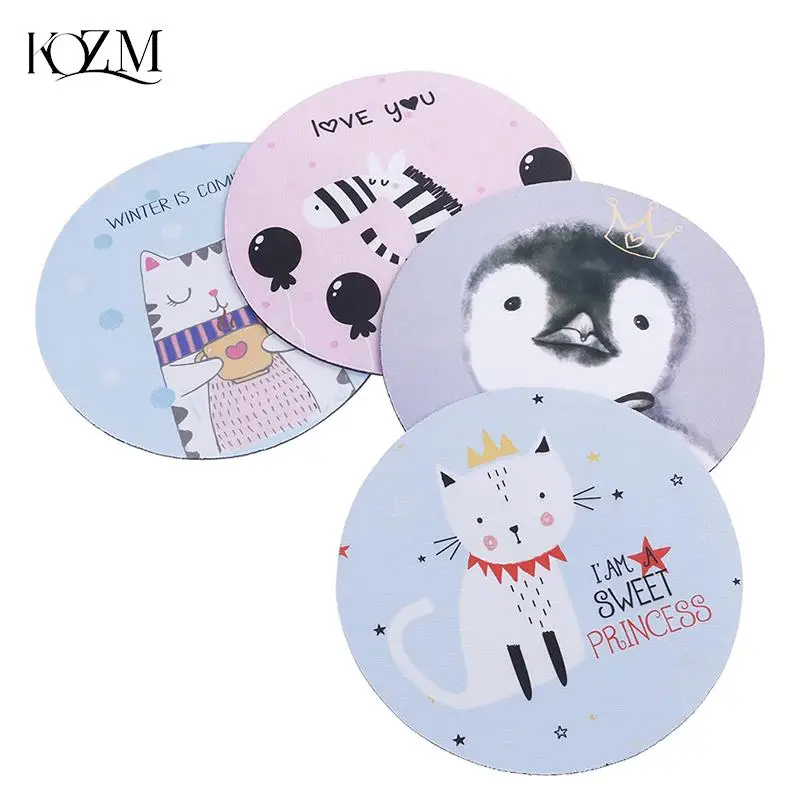 

Cartoon Panda Rabbit Pig Cat Pattern Round Mousepad 200x200MM 11style Animal Mouse Pad Choose For Gift/game/office Tablet Mats