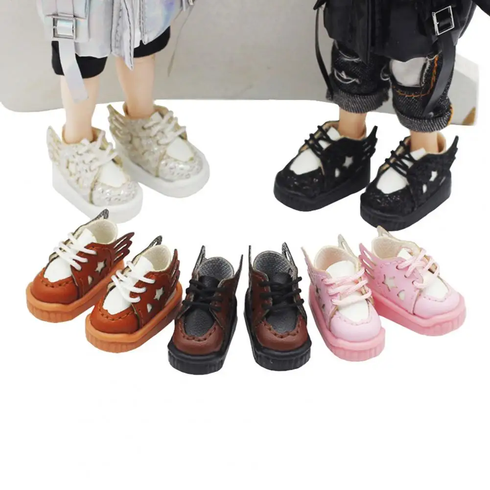 

1 Pair Doll Boots Lovely Wing Pretend Toy Dressing Props 1/12 Doll Toy Shoes Dress Up Toy Doll Shoes Kids Pretend Game