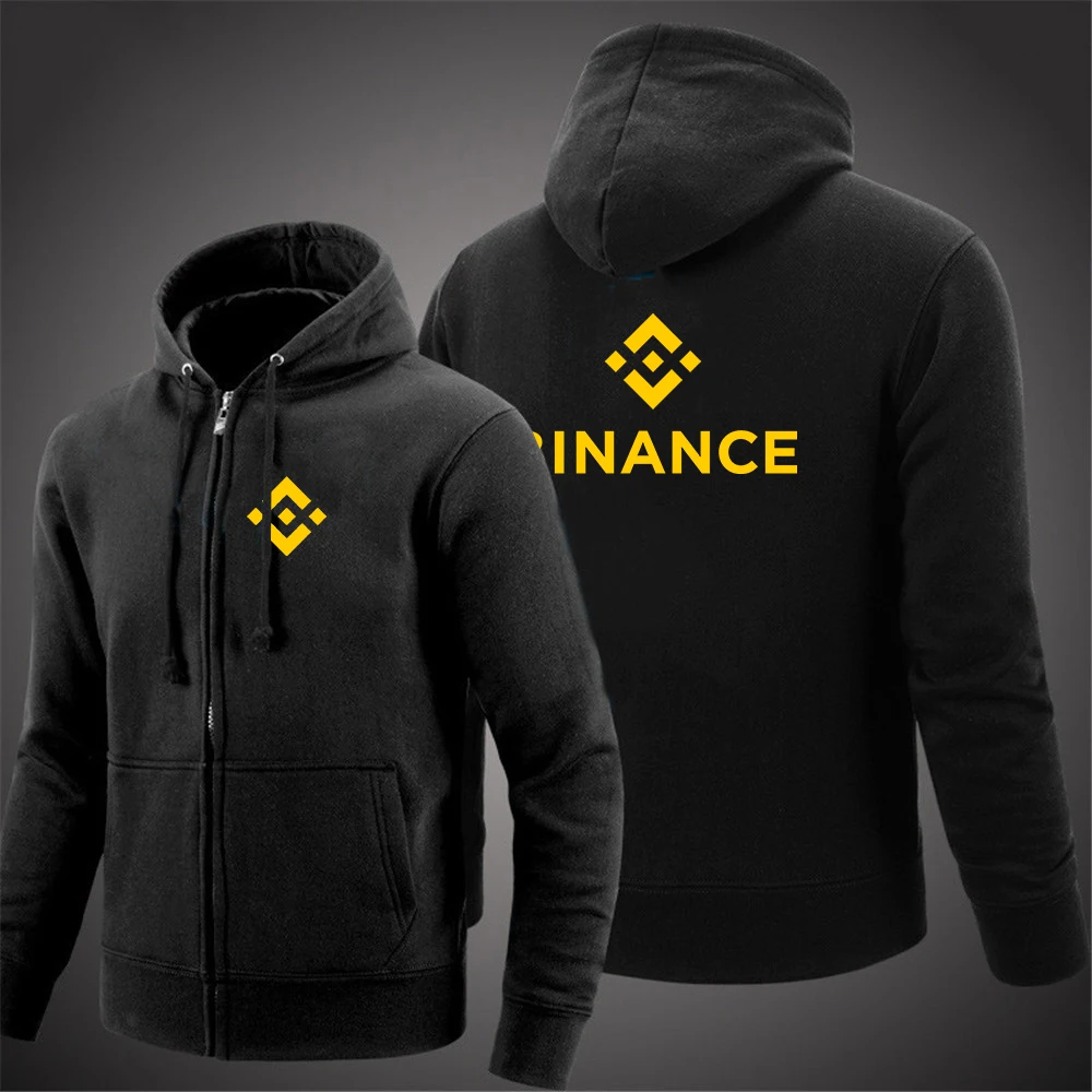 

Binance Crypto 2022 Men's New Solid Color Long Sleeves Fashion Zipper Up Hoody Jackets Sweatshirts Hooded Outerwear Hoodies Tops