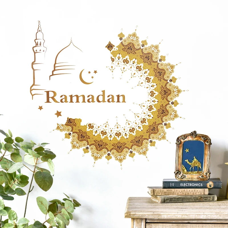 

Ramadan Wall Stickers Moon Star Lantern Window Sticker Eid Mubarak Decoration for Home Ramadan Kareem Islamic Muslim Party Decor
