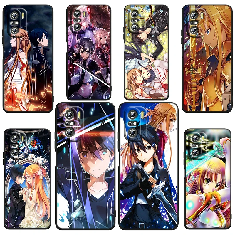 

Anime Sword Art Online SAO For Xiaomi Redmi Note 12 Turbo 11E 11S 11 11T 10 10S 9 9T 9S Pro Plus 5G Black Phone Case
