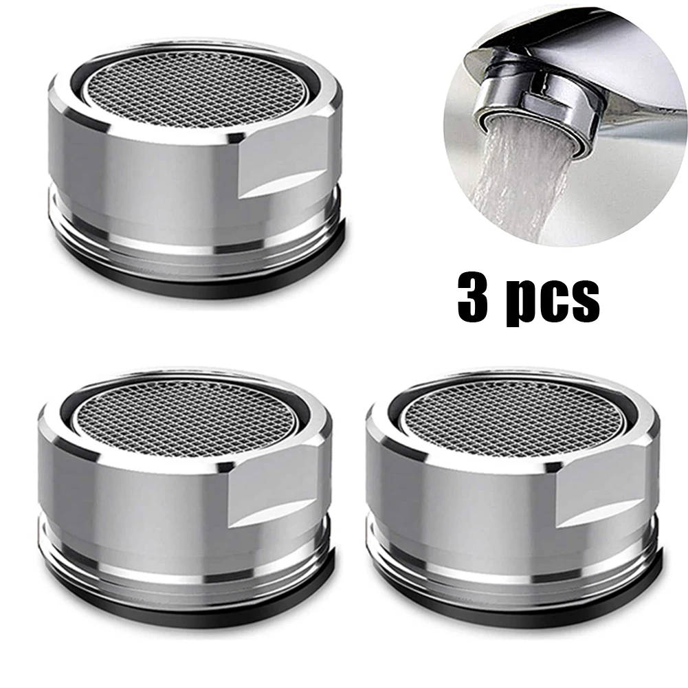 

3PCS Brass Water Saving Faucet Tap Aerator Replaceable Filter Mixed Nozzle M24 24mm Thread Bathroom Faucet Bubbler Spout Net