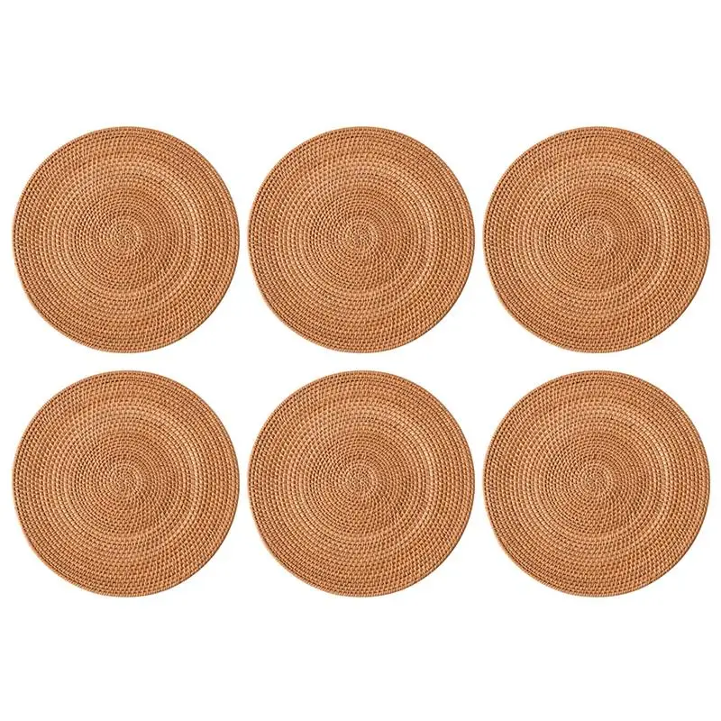 

Подставки из ротанга для подставки под горку, плетеная тарелка из натурального плетения, 4 напитки, 6 кофе