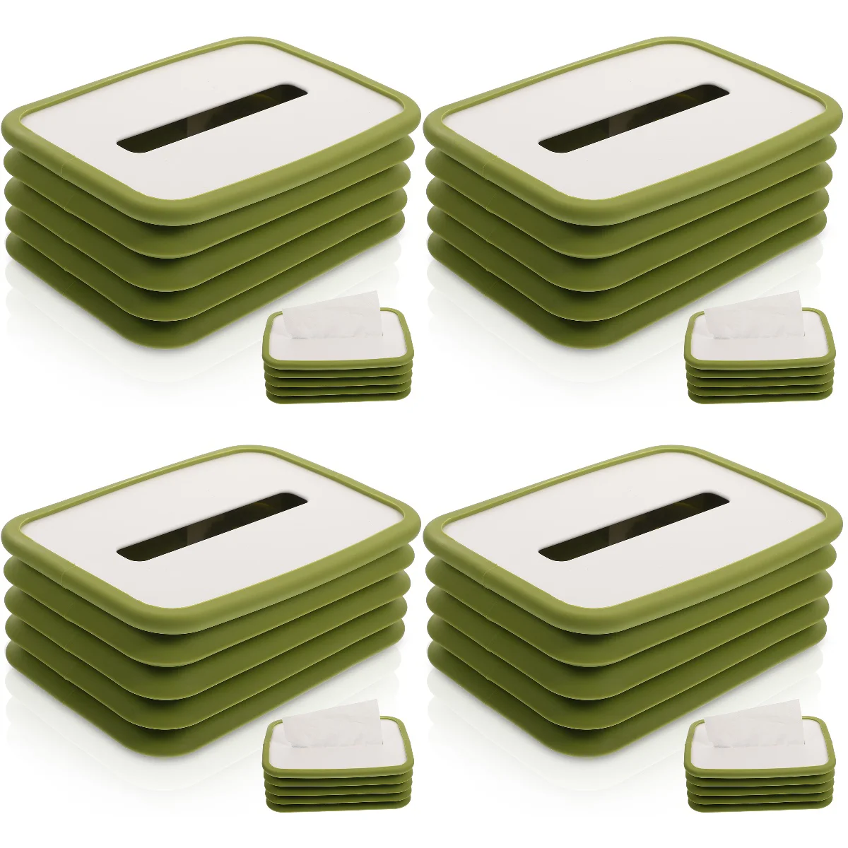 

4pcs Tissue Box Napkin Box Cover Tissue Storage Case Paper Towel Foldable Box