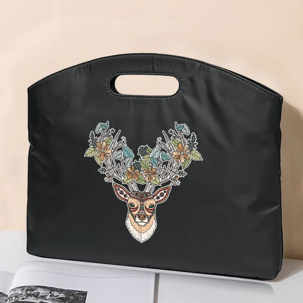 2022 Briefcase Bag Portable A4 File Bag Business Men Women Handbag Office Conference Bag Color Series Print Laptop Document Tote