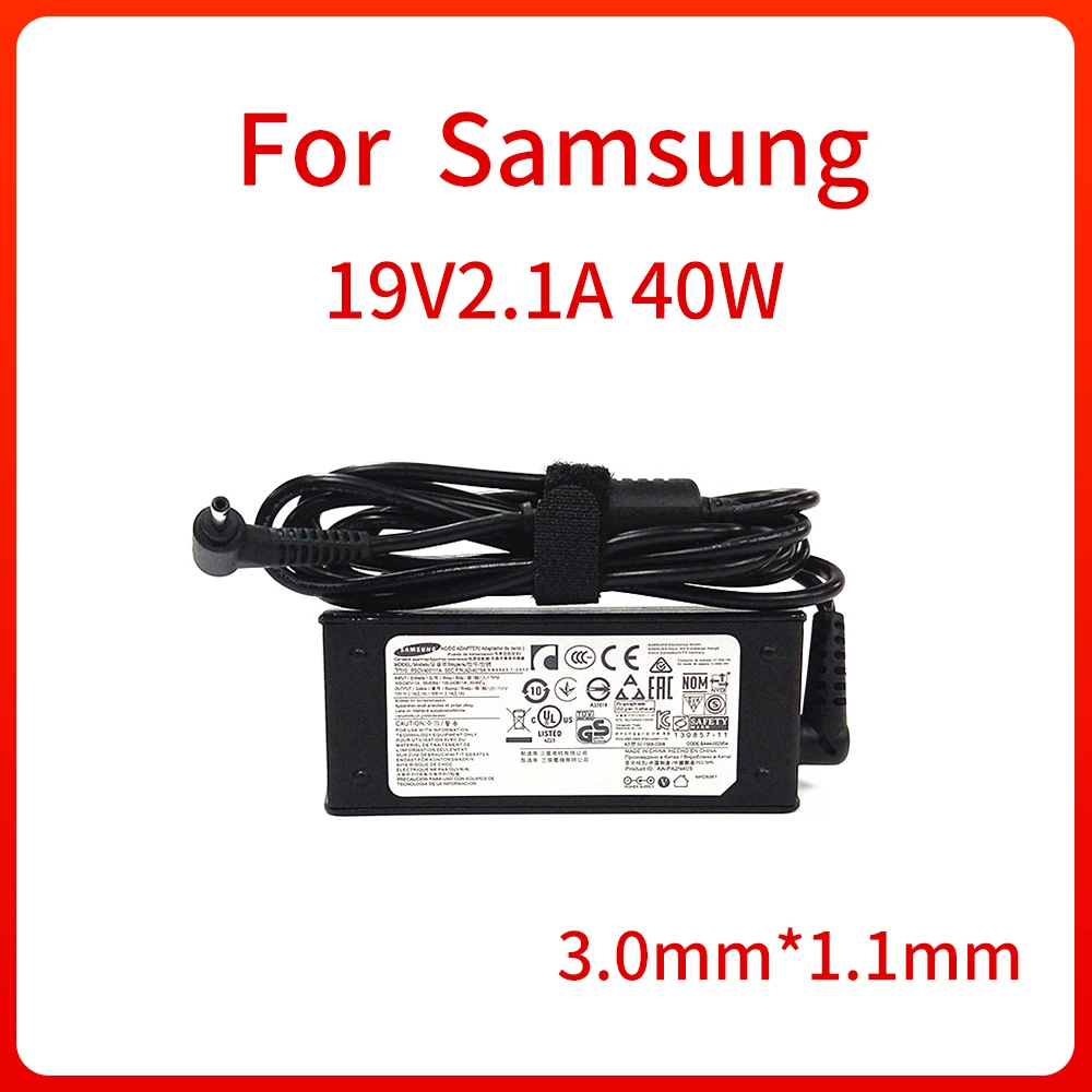 Блок питания для ноутбука, 19 в, 3,0 А, 40 Вт, для Samsung A13-040N2A 905S3K, 901S3L, 535U3C, 1,1 * мм