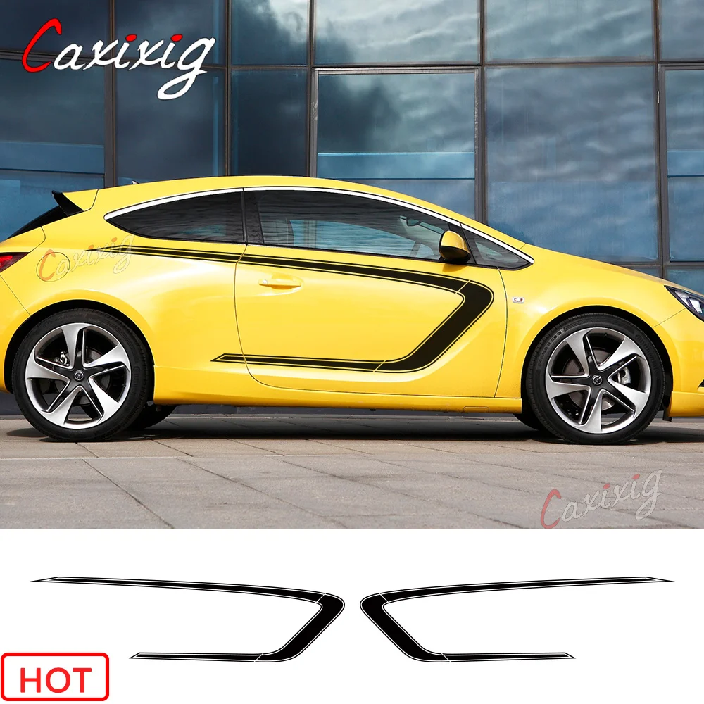 

2 шт., автомобильные наклейки на боковые двери для Opel Astra h j g k GTC