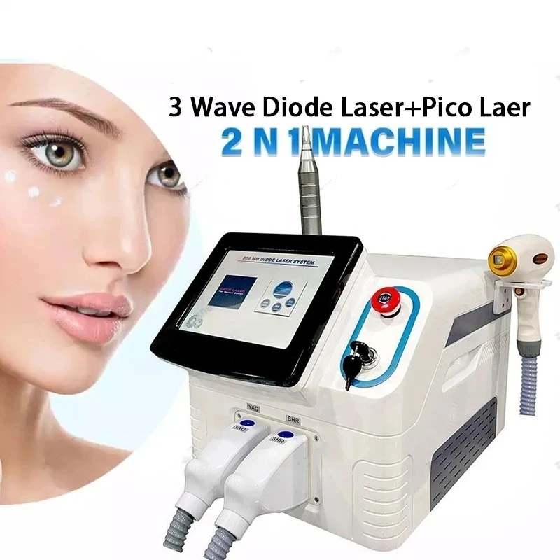 

2023 Newest 2000W Diode 2 in 1 Pico Laser 808 Laser Machine Picosecond + 808 Hair Removal Machine Diode Laser Plus Pico