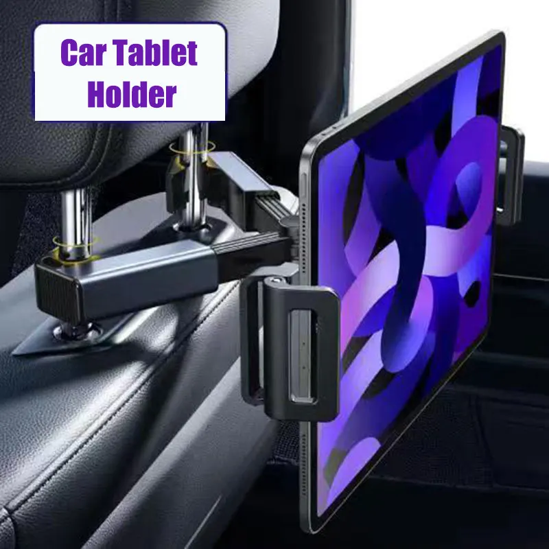 

Telescopic Car Phone Holder Adjustable Back Seat Headrest Tablet Bracket Rotating Car Phone Mount Stand for 4.7-12.9 Inch ipad