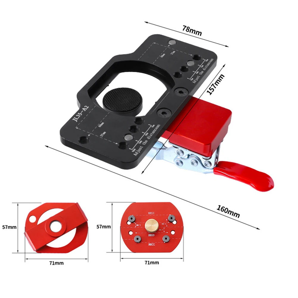 

Drill Guide Efficient 35MM Concealed Hinge Boring Jig Hole Drilling Guide Locator Template Precision Bearing Design