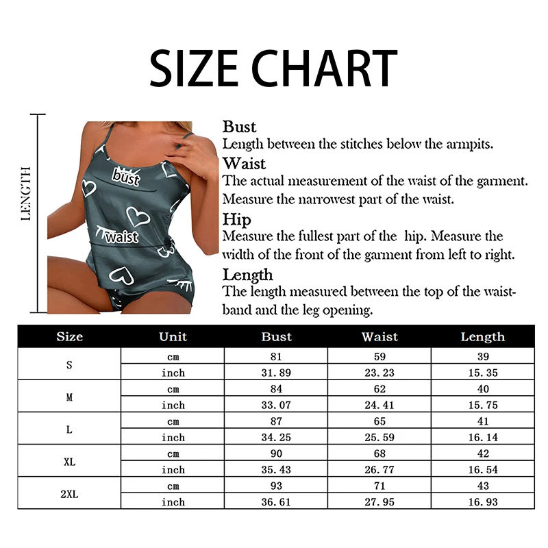 Sexy Heart Print Pajama Set Women'S 2 Pieces Sleepwear Pyjamas Silk Satin Cami Top And Shorts Pajamas Summer Pajamas Set