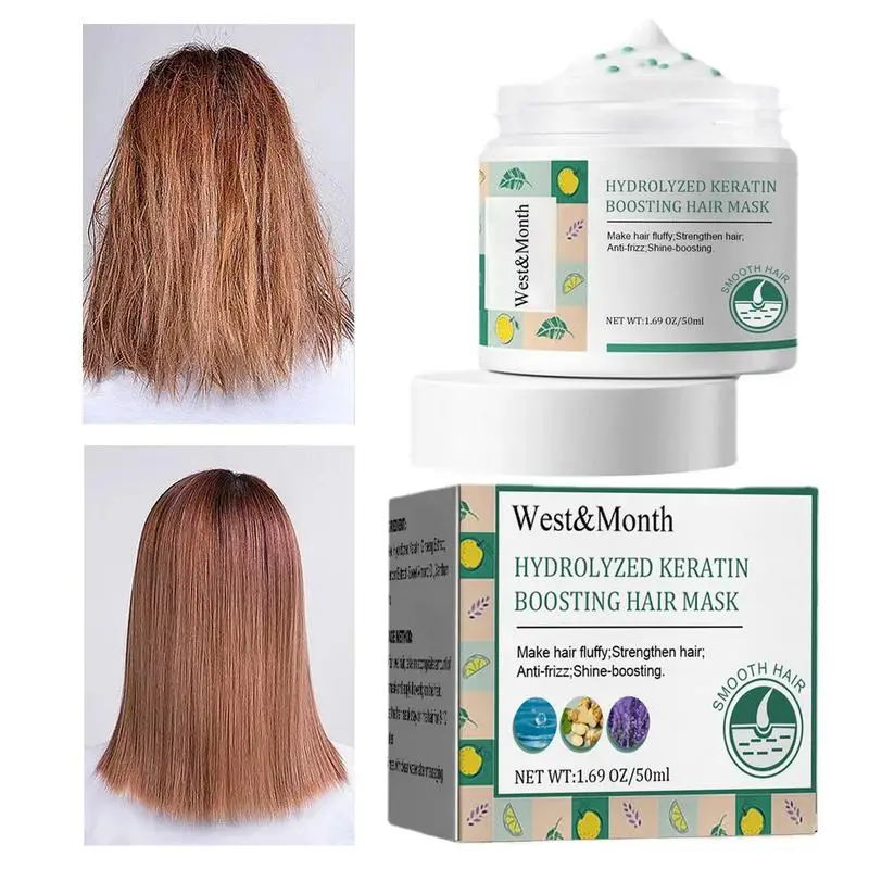 

Keratin Hair Booster 50ml Hair Masque For Dry Damaged Hair Smoothing Deep Conditioning Hydrolyzed Keratin Hair Smooth Masque