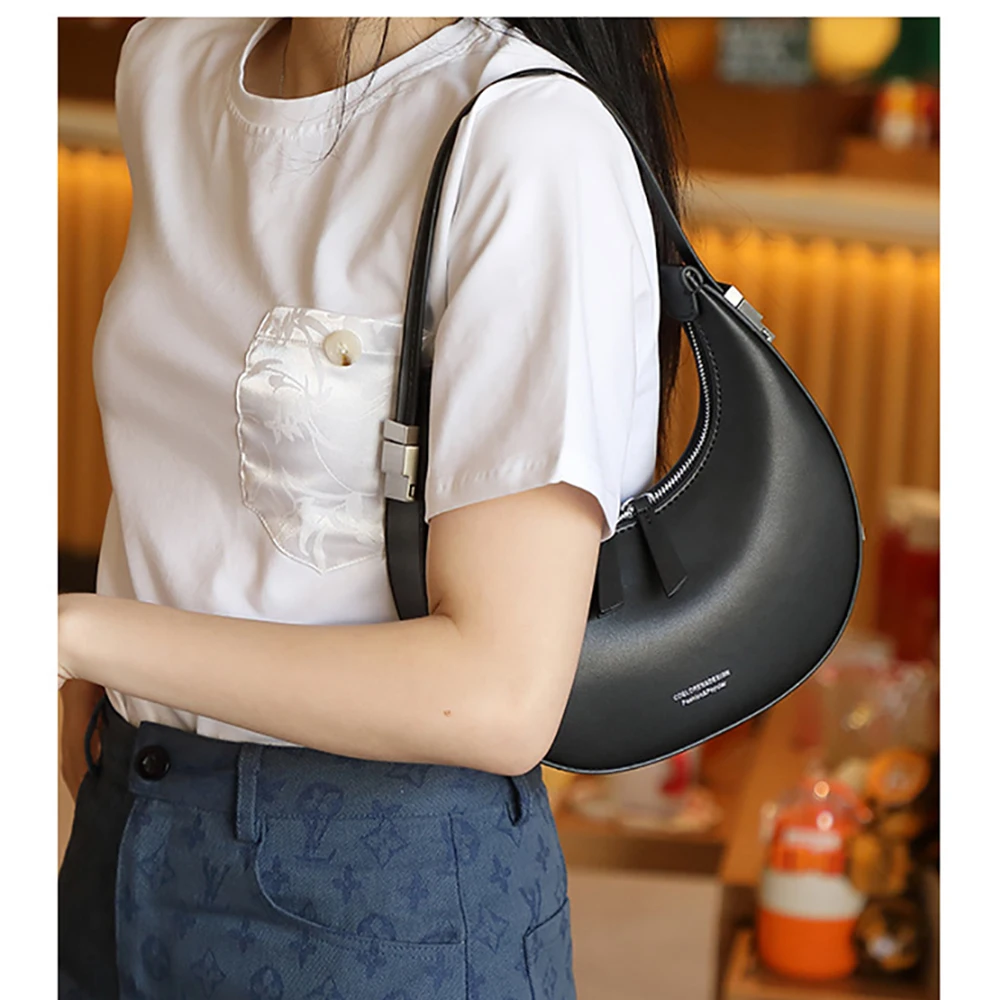 Bisi Goro Original Design Bag 2023 Fashion Luxury Genuine Leather Bags Ladies Women Shoulder Handbag Slipt Cow Half Moon Purses