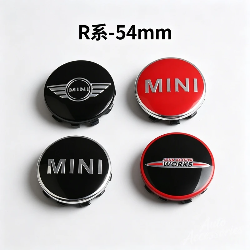 Фото 4 шт. наклейки на центральные колпачки колесных дисков 54 мм для MINI Cooper S Works JCW One R50 R52 R53 R55 R56 R57 R58 R59 R60 R61, аксессуары №1