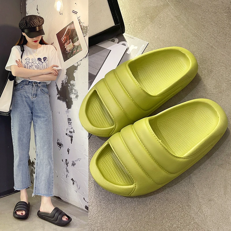 

Бесшумные сланцы для дивана из ЭВА, женская обувь на толстой подошве, женские противоскользящие сандалии, Мужская Летняя женская обувь на п...